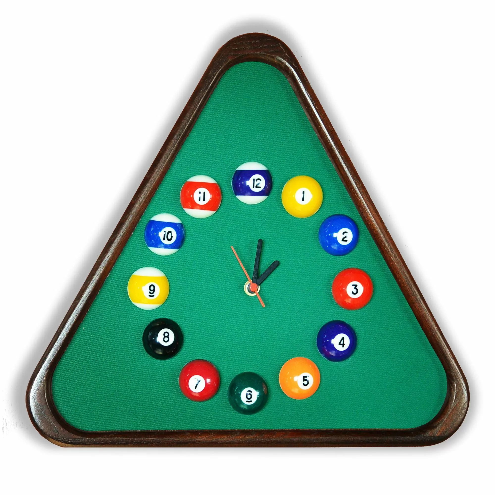 Часы "Треугольник" ясень/сукно