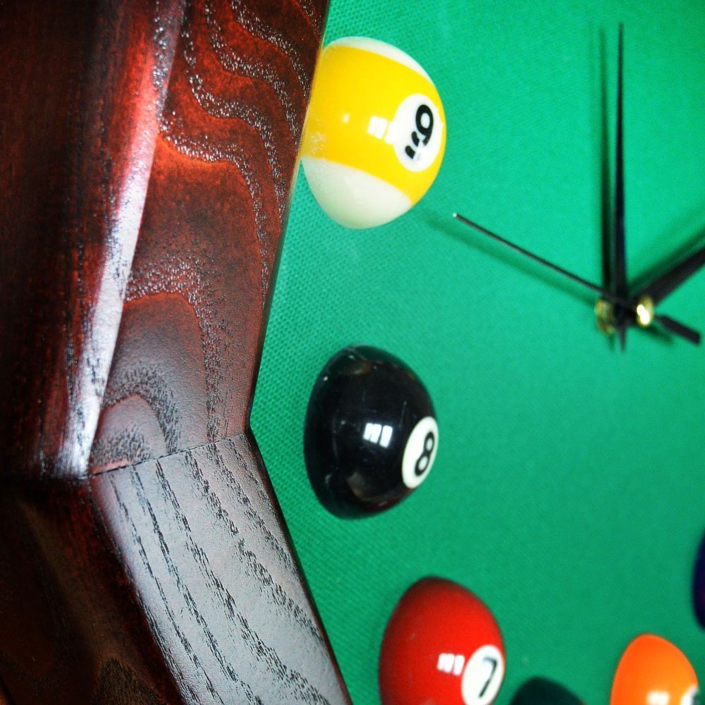 Часы "8 граней" ясень/сукно