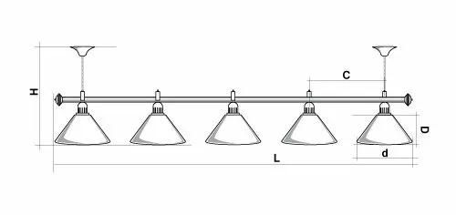 Лампа "STARTBILLIARDS" 5 пл.