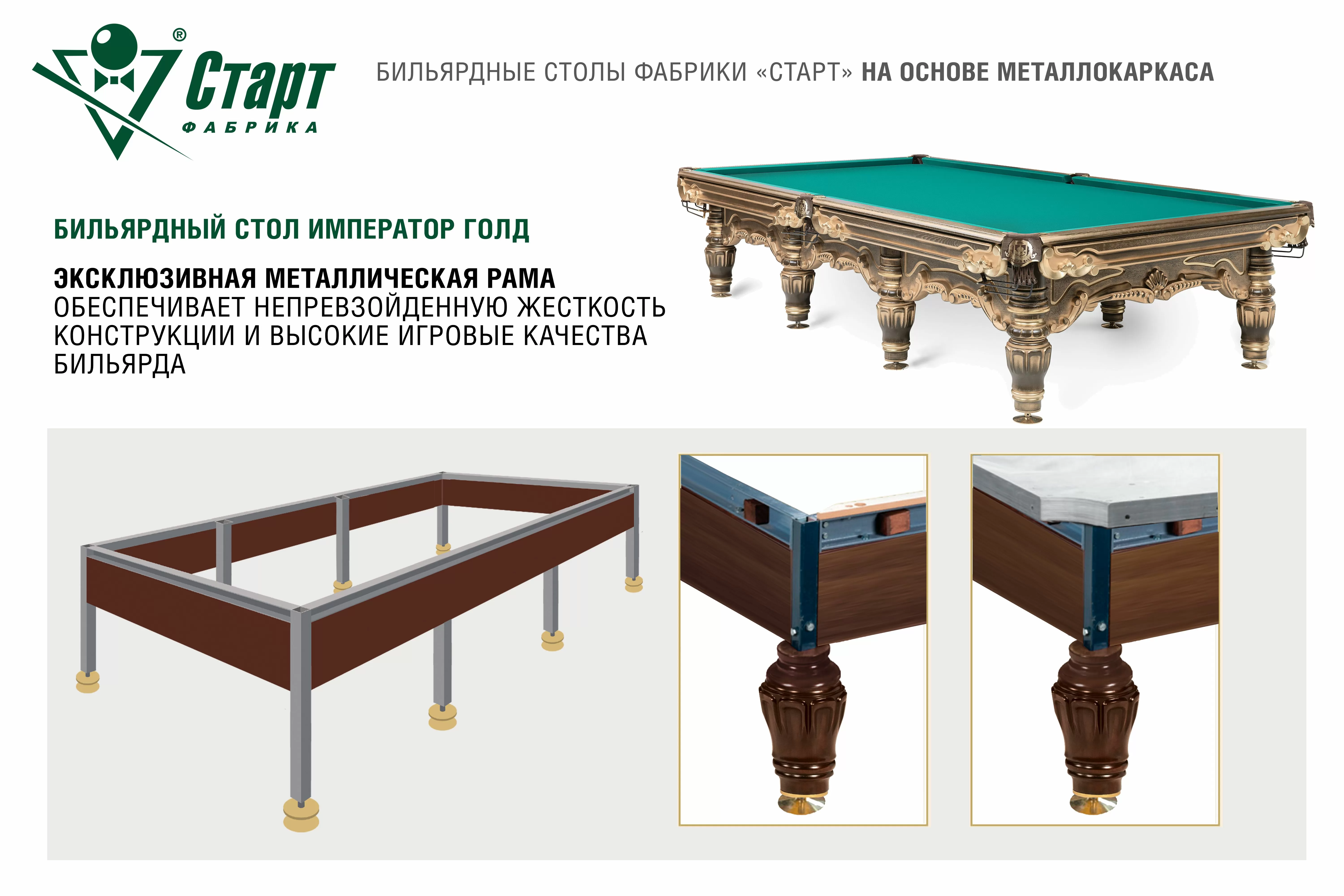 Бильярдный стол Император Голд