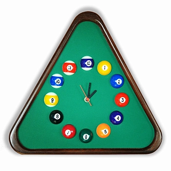 Часы "Треугольник" ясень/сукно